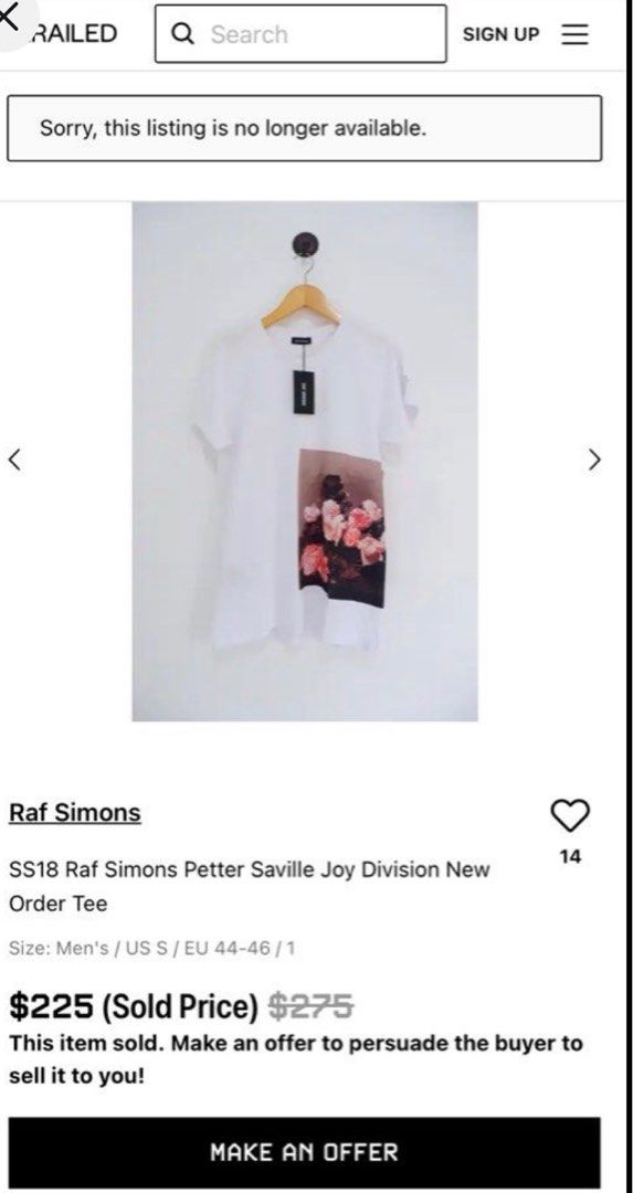 トップス RAF SIMONS 18SS Joy Division Flowers Tee Raf Simons Drops New Order & Joy Division Tees | Hypebeast