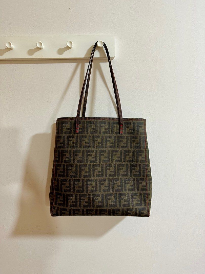 RARE Authentic Vintage Fendi Zucca Coated Canvas Tote Luxury