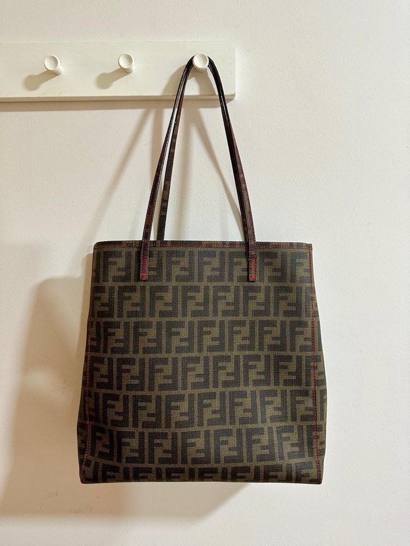Fendi coated canvas online tote
