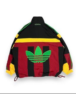 RARE vtg adidas german BIG logo track jacket colorblock