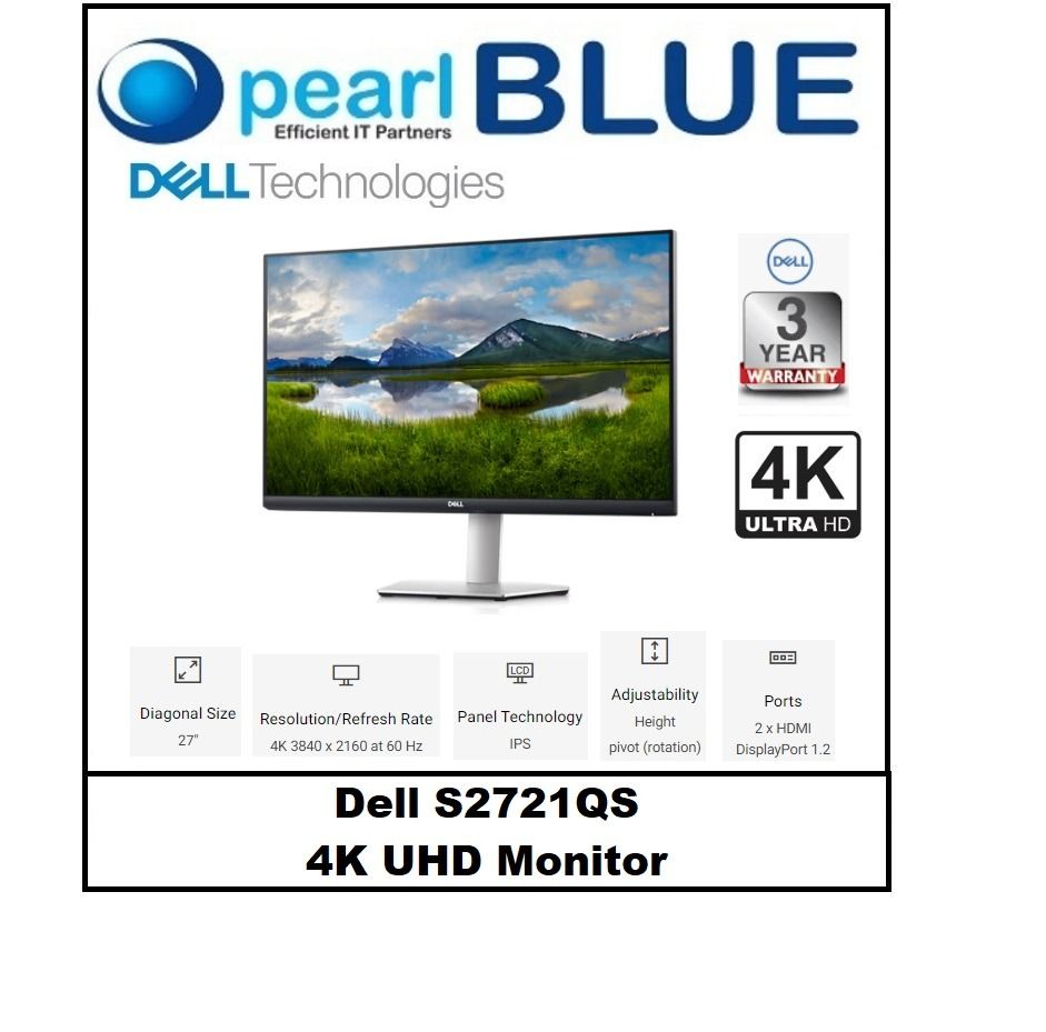 Dell 27 Inch 4K UHD Computer Monitor - S2721QS