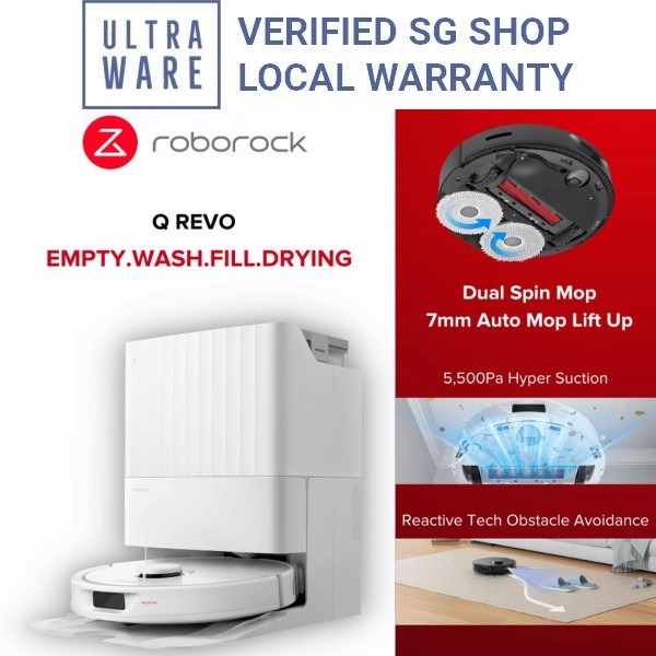 Roborock Q Revo White Robot Vacuum Mop Self Empty Wash Dry (Robo rock
