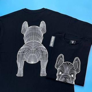 S M L XL | Authentic LifeWork Korea Bulldog Outline Signature Mascot Logo Black White Tee Life Work
