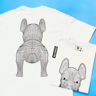 S M L XL | Authentic LifeWork Korea Signature Bulldog Outline Mascot Logo Tee Life Work White