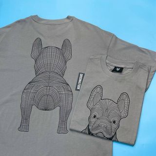 S M L XL | Authentic LifeWork Life Work Korea Bulldog Outline Mascot Logo Tee Grey