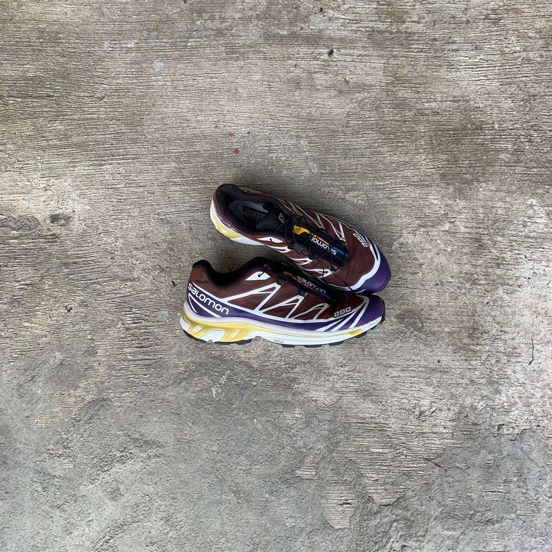 Salomon XT-6 Burgundy Brown (Category: Sneakers) located in Manila. Submitted by fromtheflea (Listing ID 1256147221, Image 2). Description: salomon xt6 burgundy brown resell price around Php 23,000 no tears, no holes, no heeldrag issues are only scratches (very normal for outdoor trekking shoes) ortholite insoles which is so comfortable size 11 UK/11.5US but fits 10.5 because of how narrow it is; you should upsize on this one Php 10,000 .