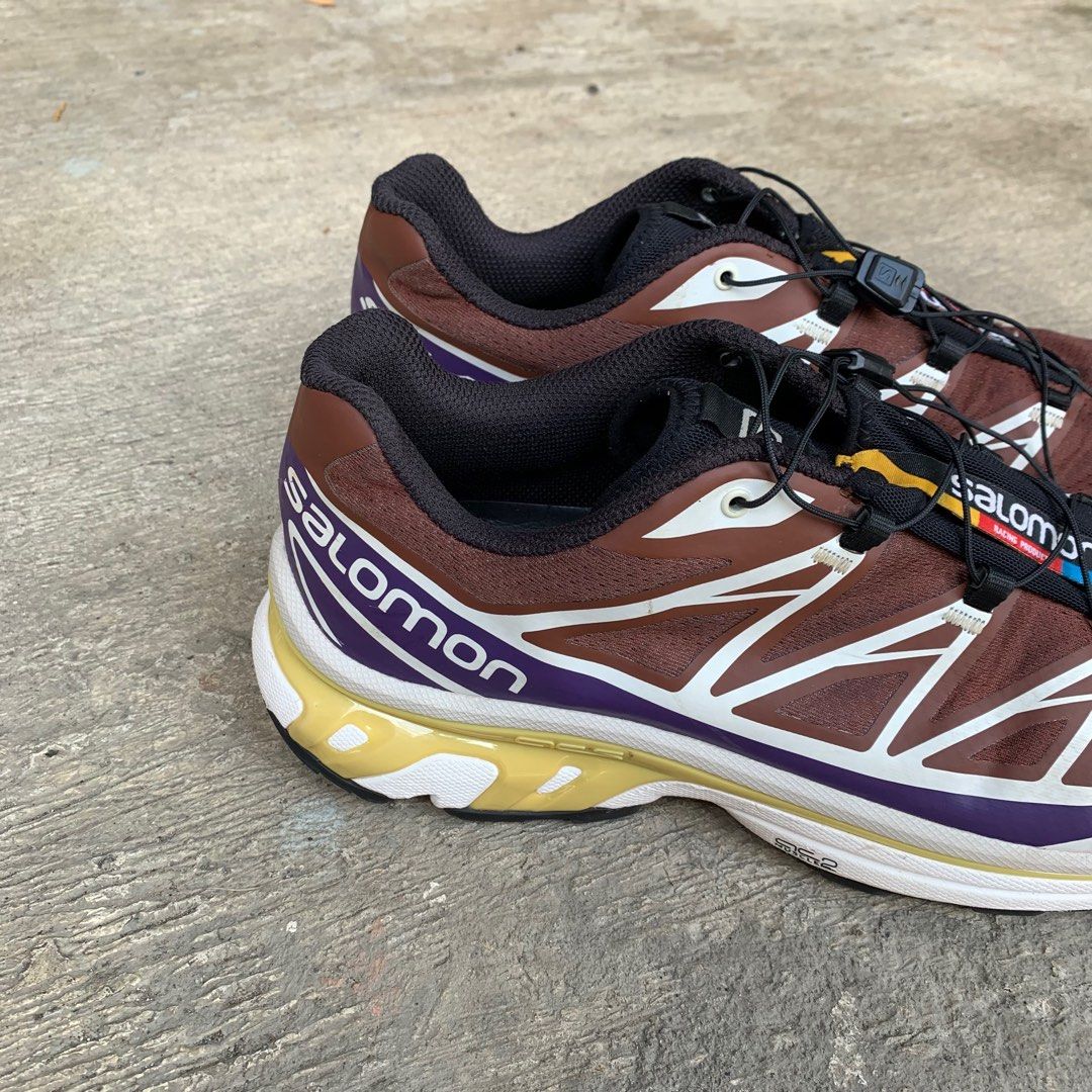 Salomon XT-6 Burgundy Brown (Category: Sneakers) located in Manila. Submitted by fromtheflea (Listing ID 1256147221, Image 3). Description: salomon xt6 burgundy brown resell price around Php 23,000 no tears, no holes, no heeldrag issues are only scratches (very normal for outdoor trekking shoes) ortholite insoles which is so comfortable size 11 UK/11.5US but fits 10.5 because of how narrow it is; you should upsize on this one Php 10,000 .