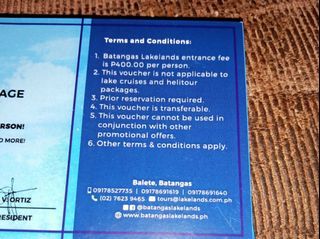 Selling my 50% Voucher tickets of Batangas Lakelands!!!