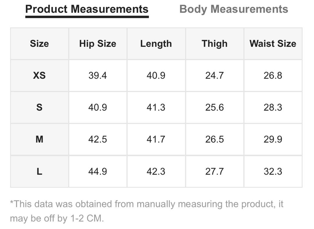 Shein jeans hot sale size guide