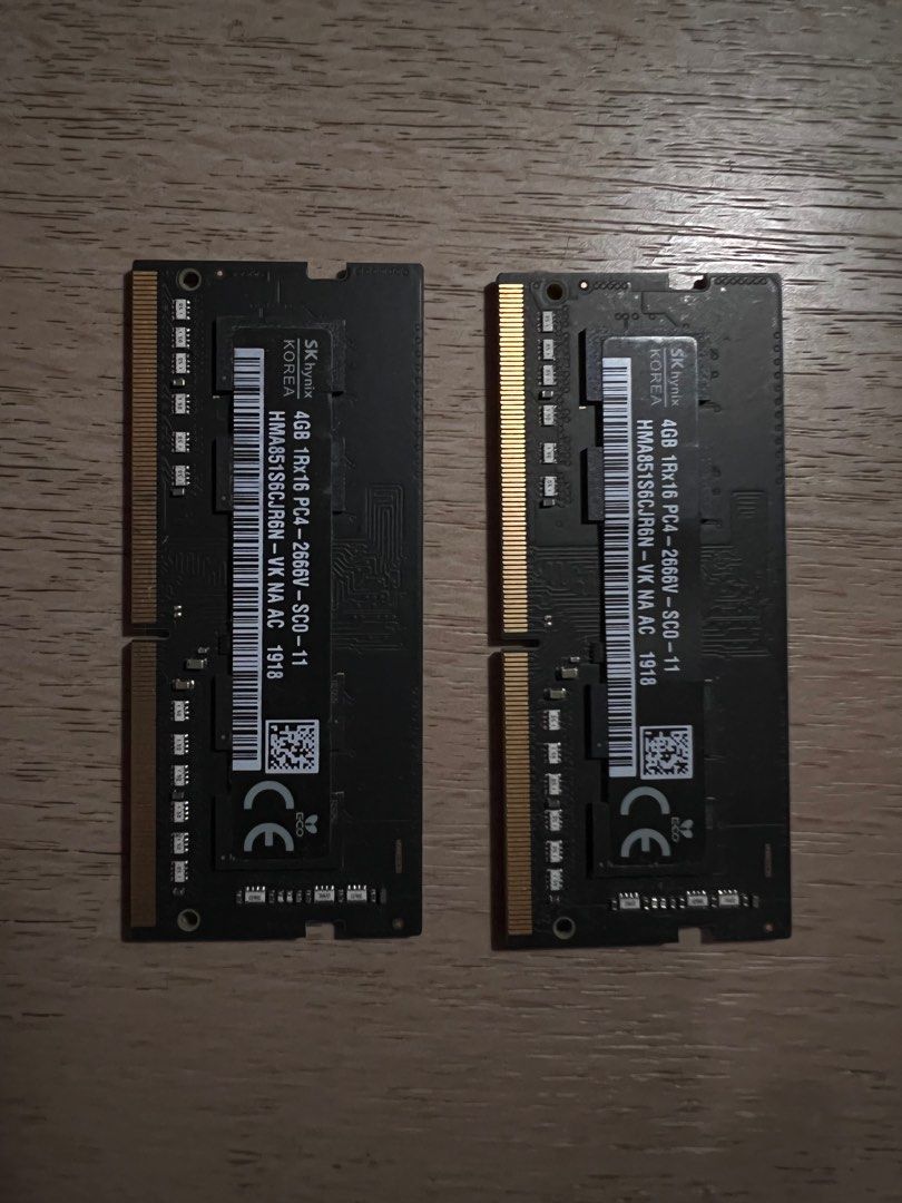 SK hynix 4Gb 1Rx16 PC4-2666V-SCO-11, 電腦＆科技, 電腦周邊及配件, 電腦周邊產品 - Carousell