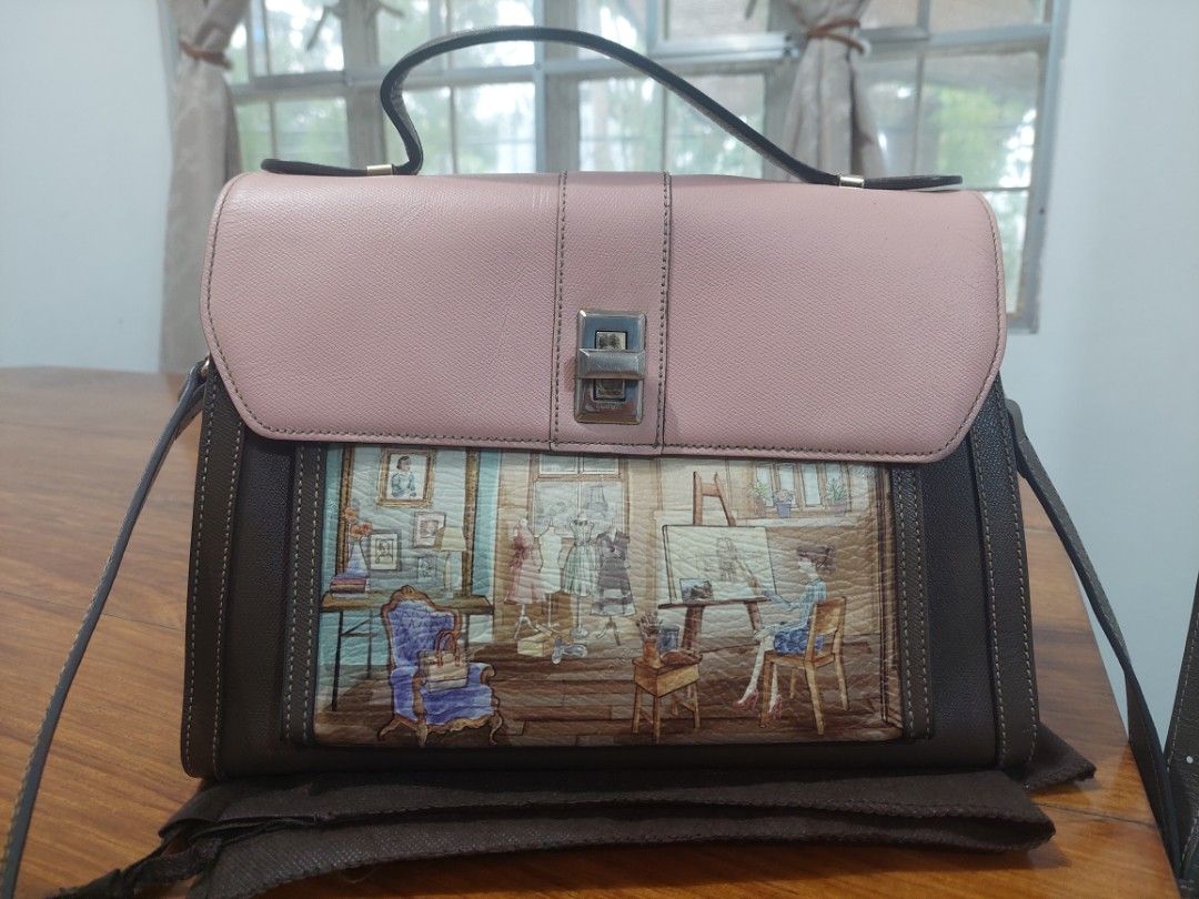 Sonovi pink and brown bag (Category: Tote Bags) located in Santa Rosa. Submitted by shopdelight (Listing ID 1256117492, Image 1). Description: 12 x 8 x 3 inches genuine sonovi top handle bag, with original sling..