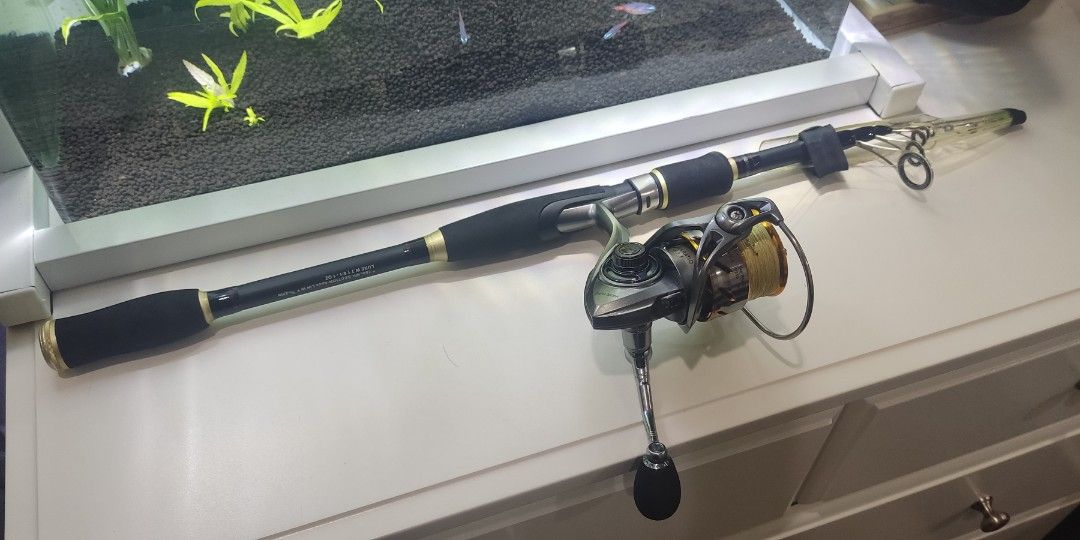 Spinning Reel Set with Telescopic Rod, Sports Equipment, Fishing on  Carousell