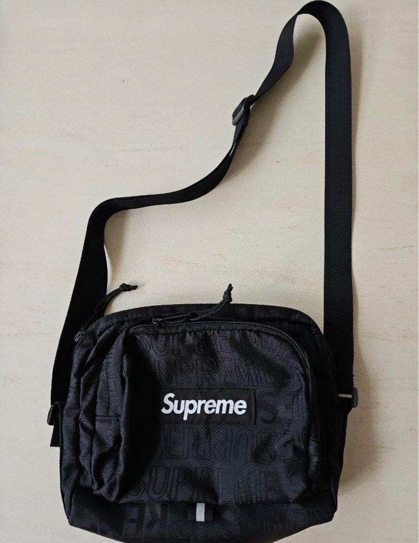 SS19 Supreme shoulder bag Black Cordura Fabric