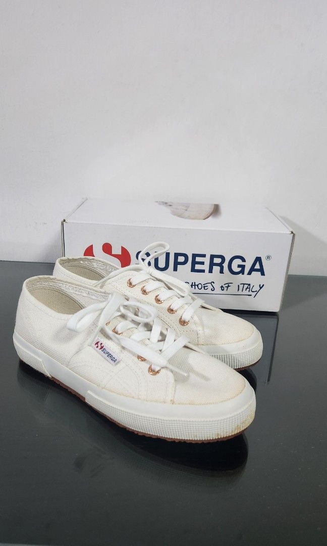Superga cotu classic white hotsell rose gold