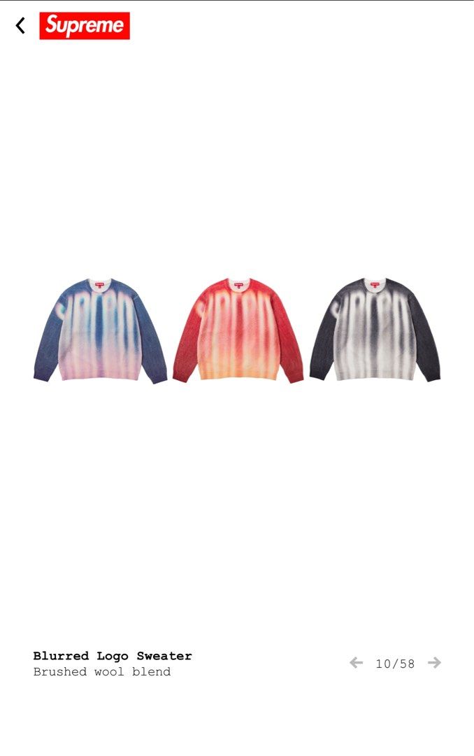 特集 Supreme Blurred Logo Sweater Blue - トップス