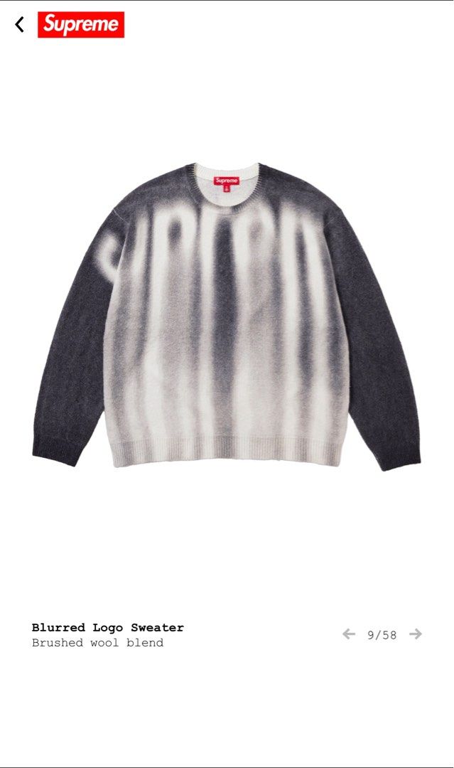 Supreme 23ss blured logo sweater XLサイズ丈=72cm - トップス