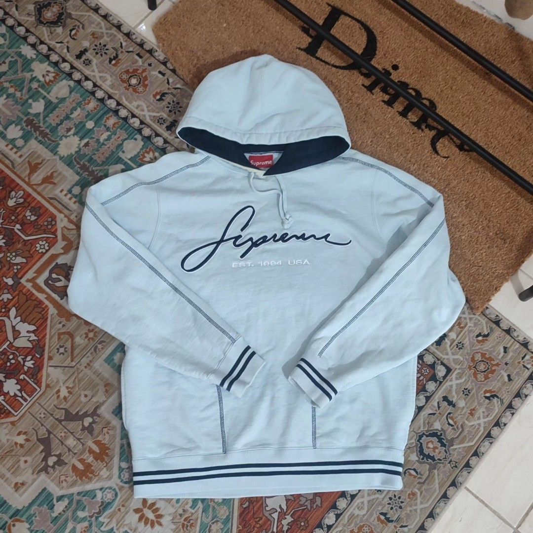 Supreme contrast 2025 embroidered hoodie