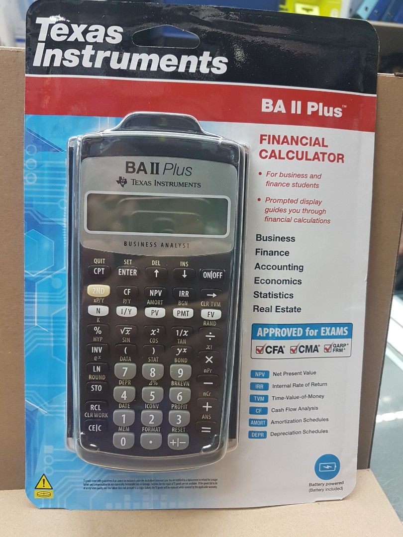 Texas Instruments TI-BA II Plus - Calcolatrice Finanziaria Professionale Per Studi E Lavoro