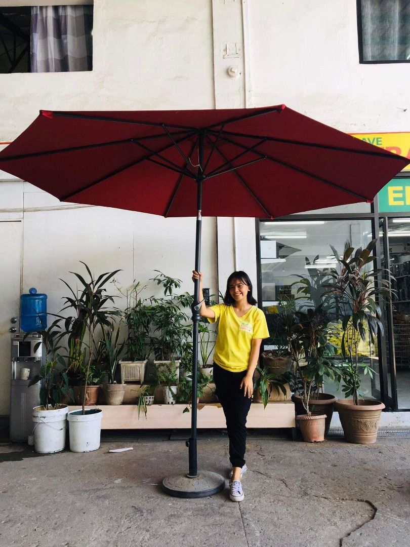 Tiltable Parasol Garden Umbrella (Category: Umbrellas) located in Muntinlupa City. Submitted by aussie.surplustore (Listing ID 1256186272, Image 2). Description: Tiltable Parasol Garden Umbrella BIG ADJUSTED PRICE ALERT 😱 🌱Parasol Garden Umbrella Before Price: P3,900 Get NOW for only P2,500 Note: No base included - use for product demo only Sold separately for P1,200 Available color: Red and Green ❌strictly no to card payments Surplus from Aust