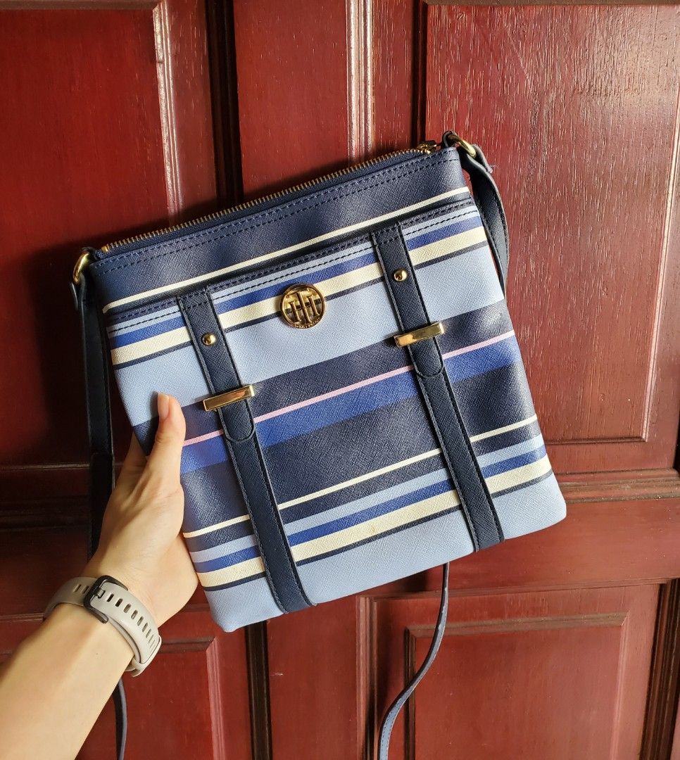 Tommy Hilfiger Blue White Stripes Handbag