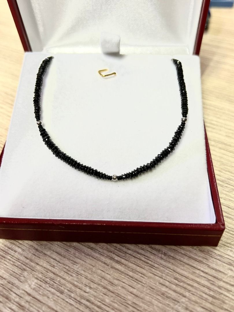 White gold black diamond necklace clearance