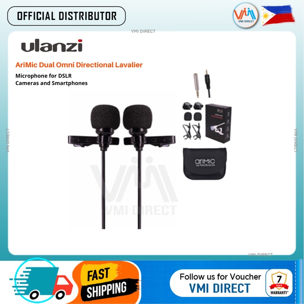 Ulanzi AriMic Dual Omnidirectional Lavalier Microphone for DSLR Cameras ...
