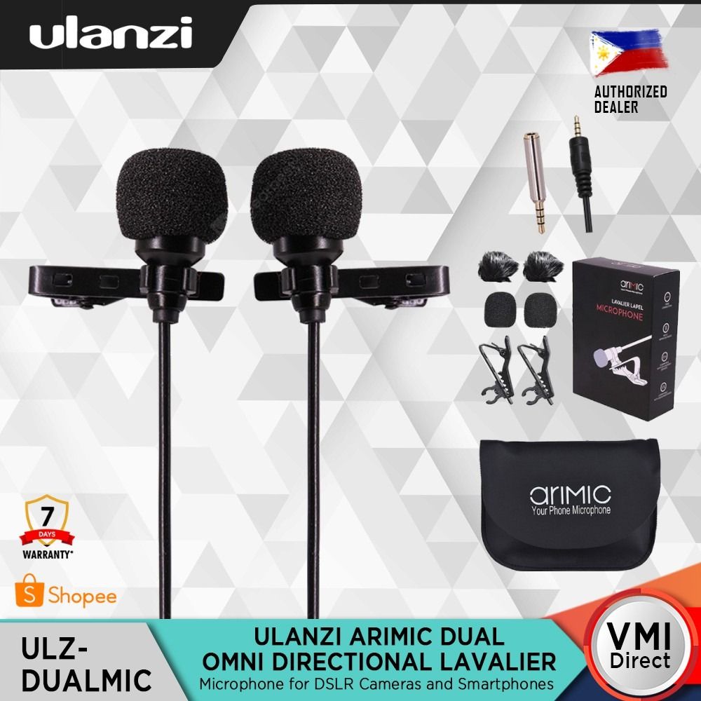 Ulanzi AriMic Dual Omnidirectional Lavalier Microphone for DSLR Cameras ...