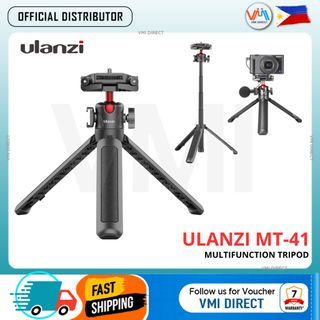 Ulanzi Multifunction MT41 2in1 Adjustable Mini Tripod with 4 Sections Extendable and Cold Shoe Mount VMI Direct