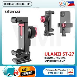 Ulanzi ST-27 Ironman IV Smartphone Clip Metal Phone Clip Tripod Mount For Smartphones Cold Shoe VMI Direct