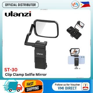 UlanzI ST-30 Phone Clip and Flip Mirror Kit with 360 Degree Rotation and Cold Shoe Mount Mirror VMI