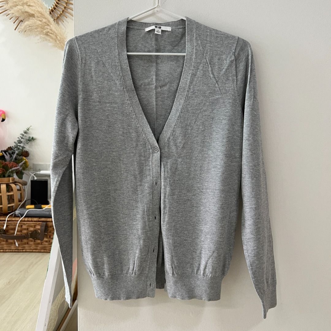 uniqlo uv cut cardigan gray S