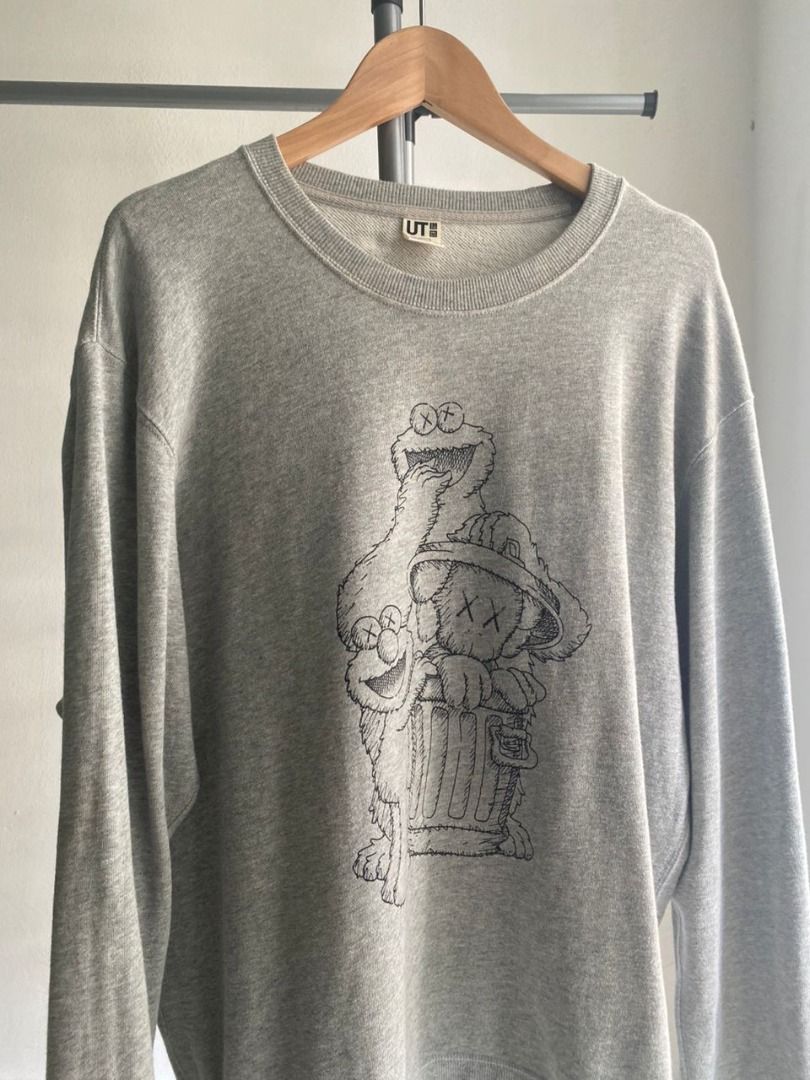 UNIQLO x KAWS Sesame Street Sweatshirt Men s Fashion Coats Jackets and Outerwear on Carousell
