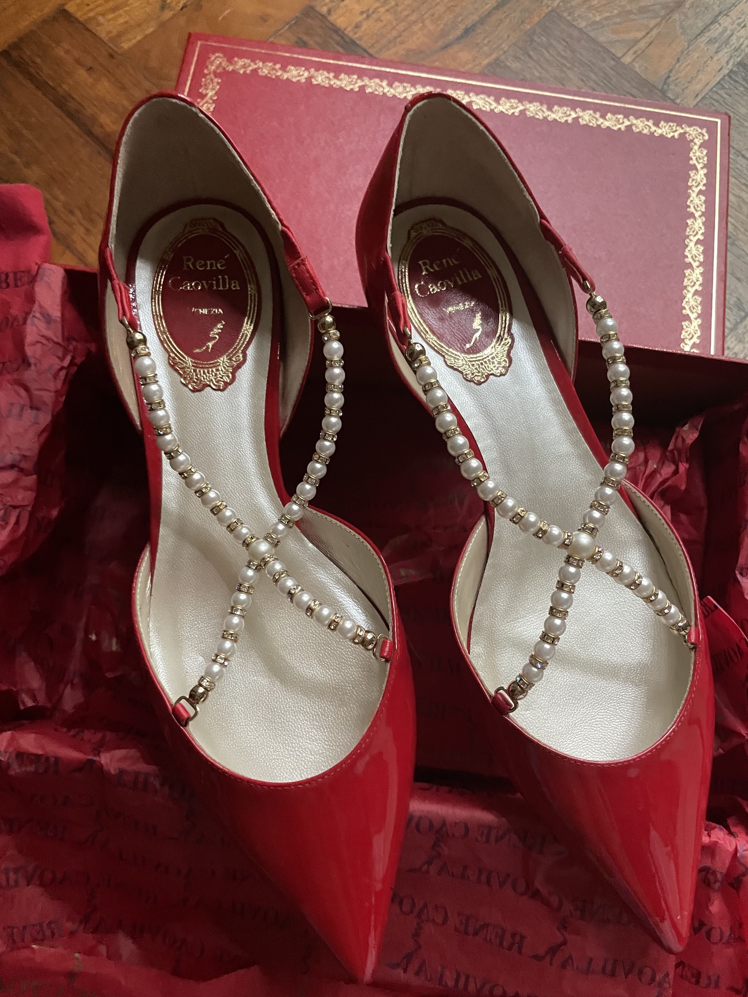 Unused Rene Caovilla Pearl flat 36.5 Women s Fashion Footwear