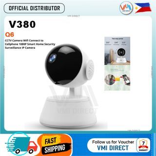V380 Q6 PRO CCTV Cam Wifi Wireless Connect to Cellphone 1080P Smart Home HD WiFi Night Vision CCTV