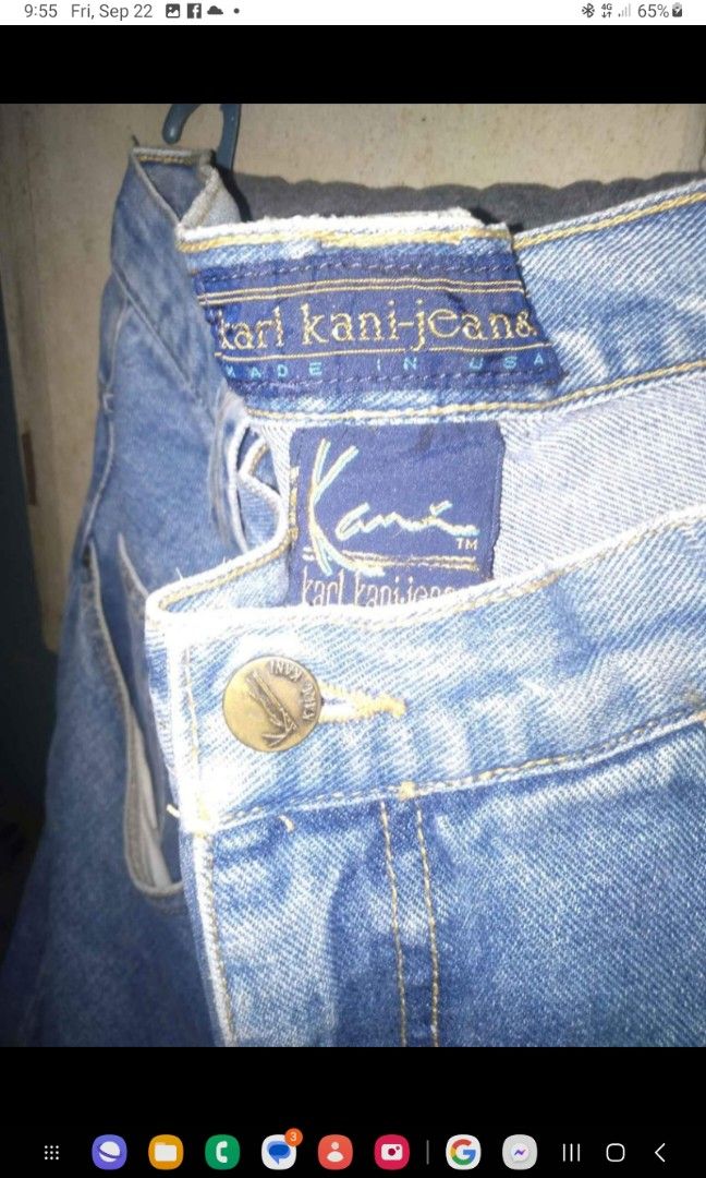 Pantalon Jean Vintage Karl Kani Baggy Hip-Hop Années 90 - Colorblock Taille 31x29 - Occasion TBE