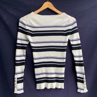 Vis stripe highneck lengan kancing bahan super lembut adem