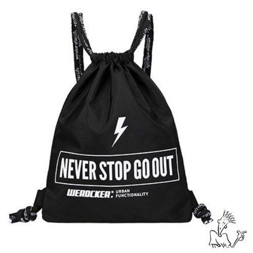 Werocker Ethos Back Breathable Sponge Chest Strap 20L Drawstring bag men beg lelaki Black