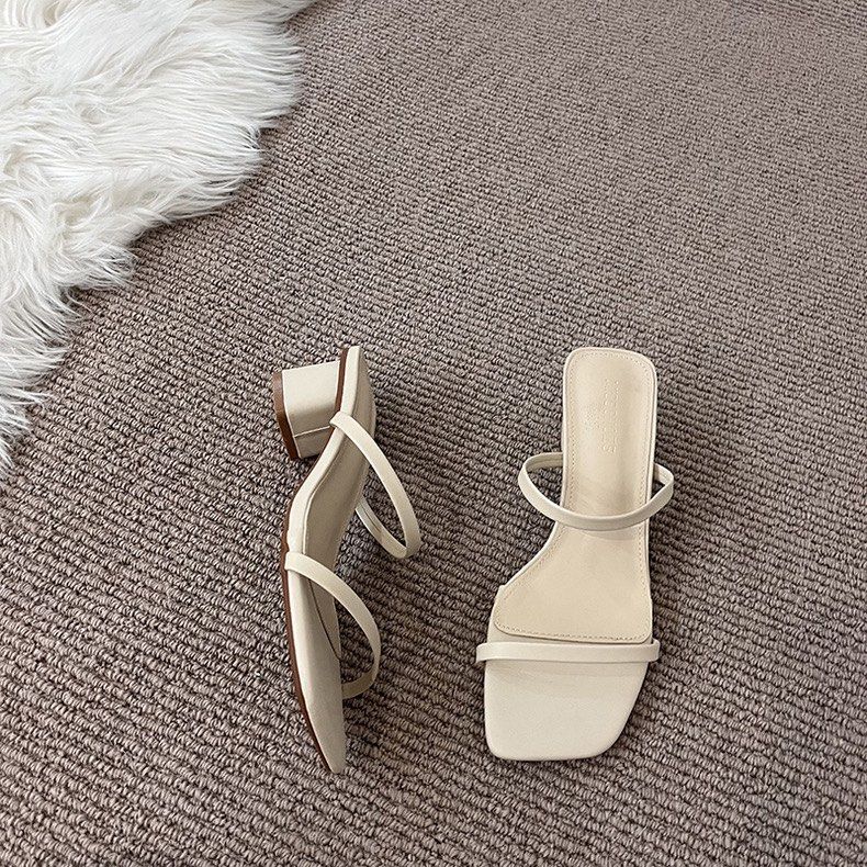 White fur block heels sale