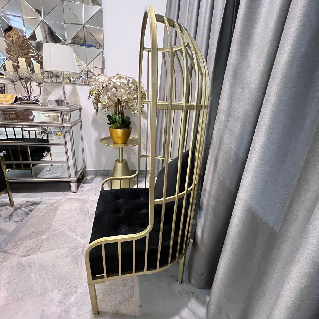 Gold discount cage chair