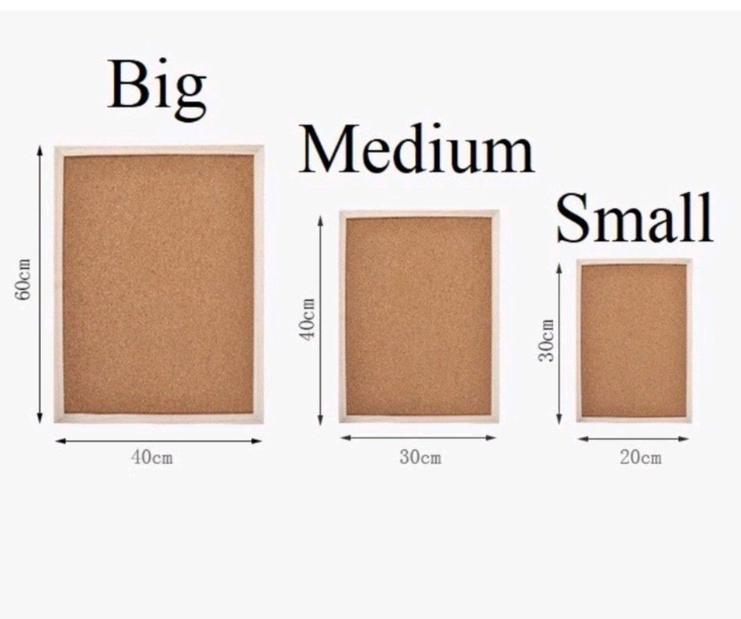 Wooden Frame Bulletin Cork Message Board Photo Wall, Everything Else