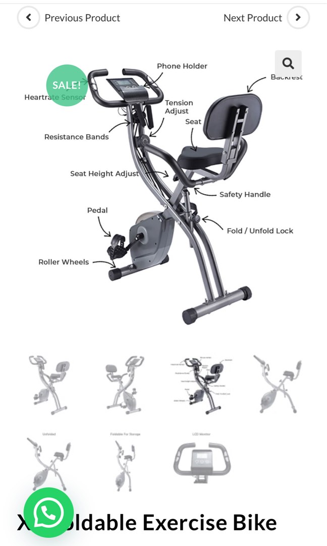 X3 Foldable Exercise Bike , Sports Equipment, Exercise & Fitness
