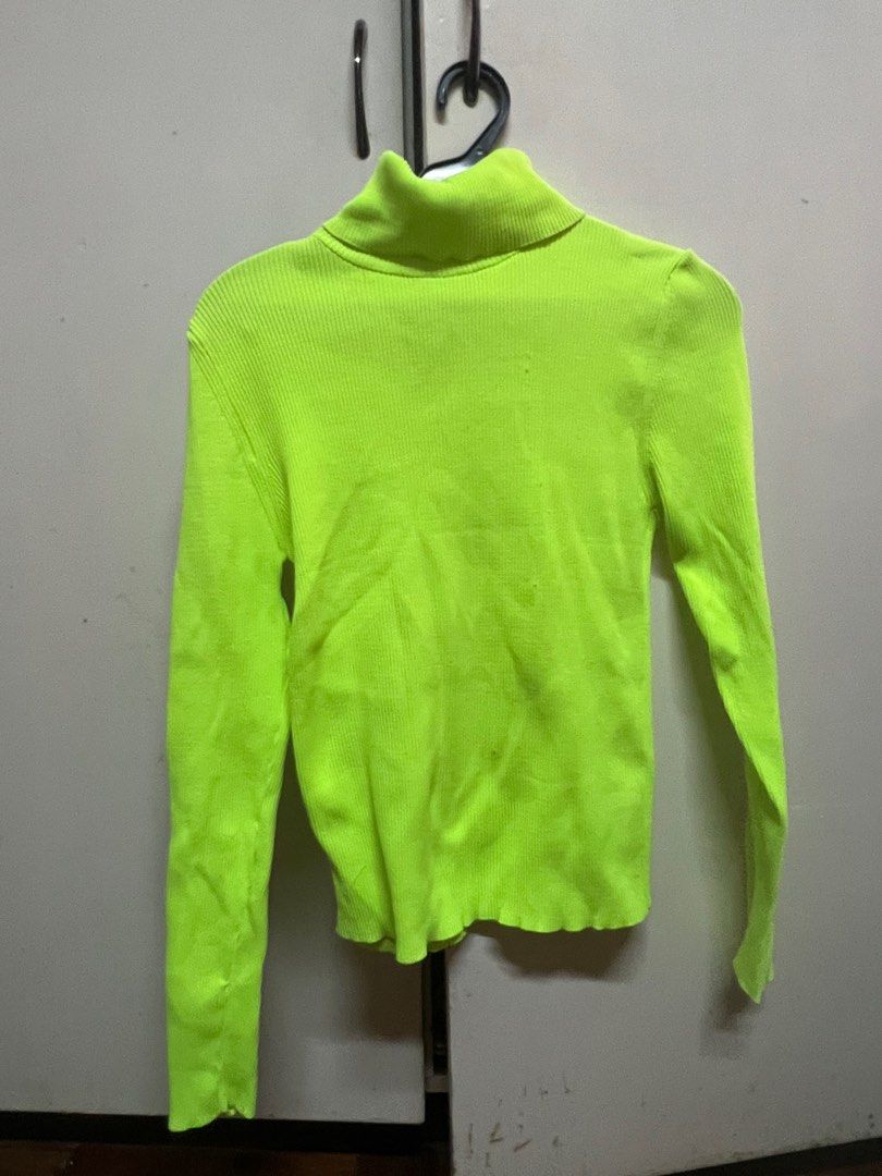 Zara Neon Sweater Women s Fashion Tops Longsleeves on Carousell