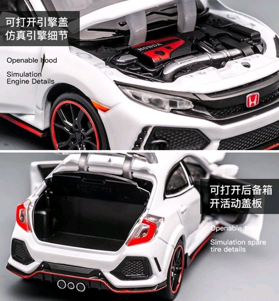 1:32 Honda Civic Type R Diecast Model (FK8), Hobbies & Toys, Toys ...