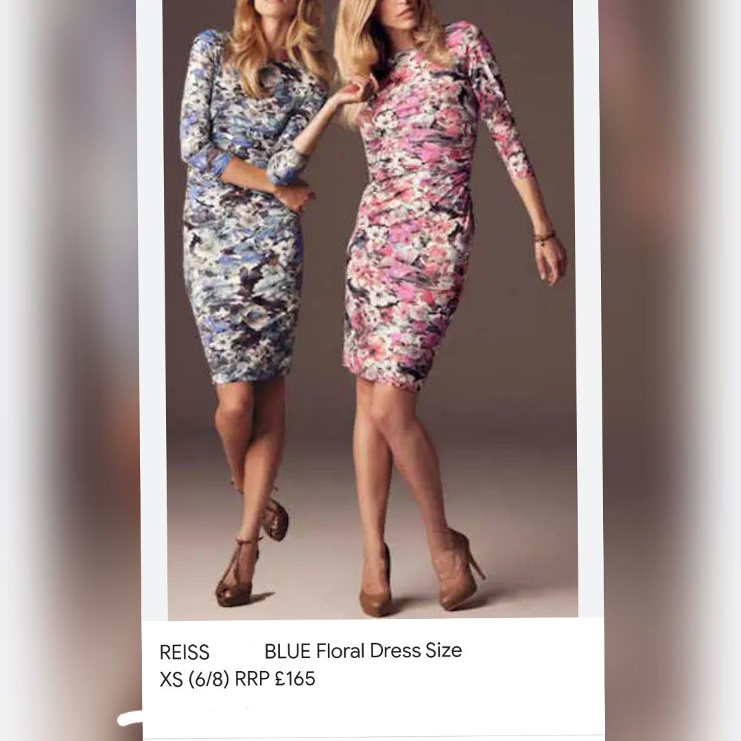 220USD Reiss Blue Floral Bodycon Dress Luxury Designer Brand Women s Fashion Dresses Sets Dresses on Carousell