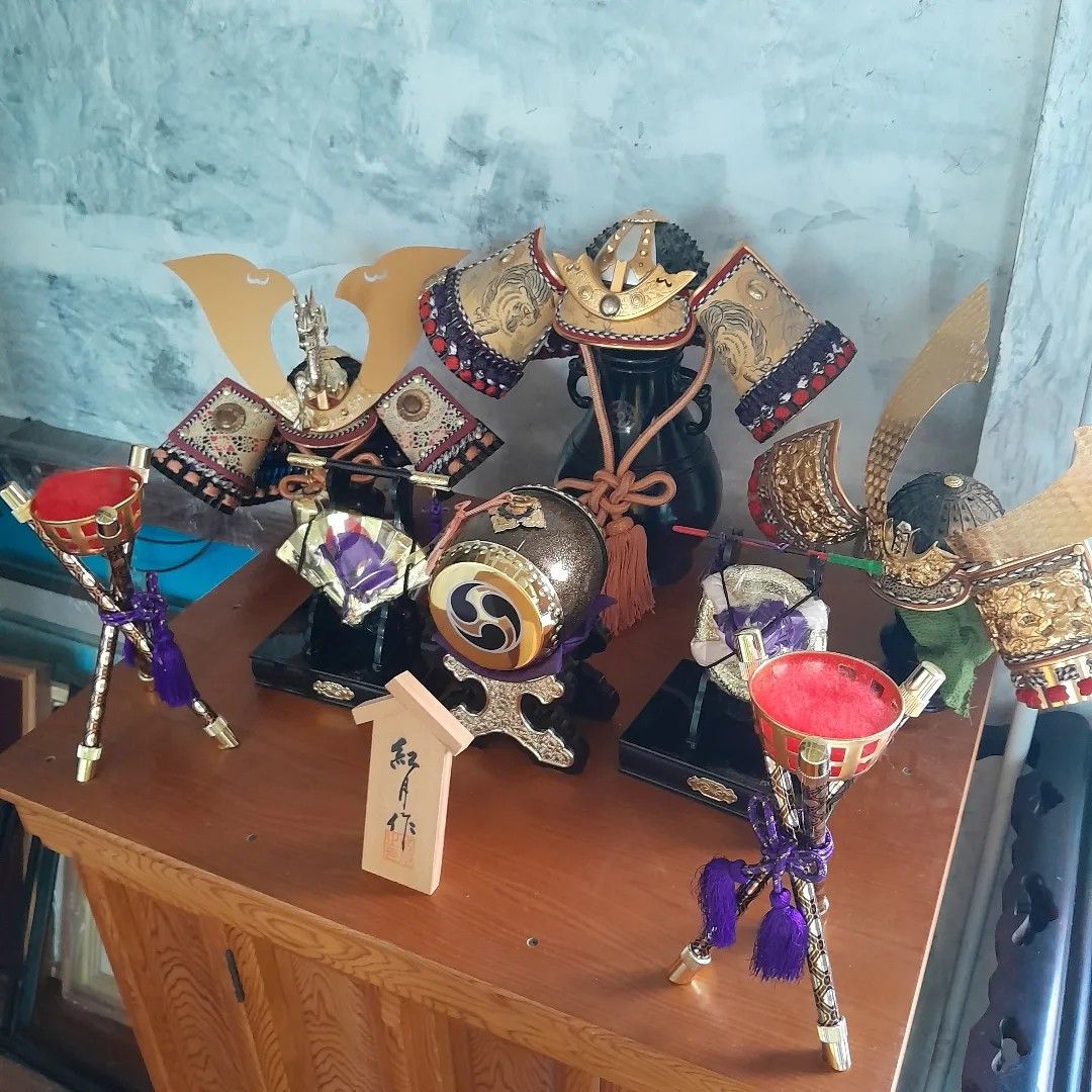 3pcs Kabuto Helmet abd Accessories (Category: Bicycles) located in Malolos. Submitted by jestrelita (Listing ID 1256443675, Image 3). Description: 3pcs Kabuto Helmet abd Accessories P1500 all - helmet stands not included - 9pcs all no case - middle helmet is the biggest, incomplete parts - good condition 🇯🇵🏯👘👺🗾🍱🎎🍜🍙.