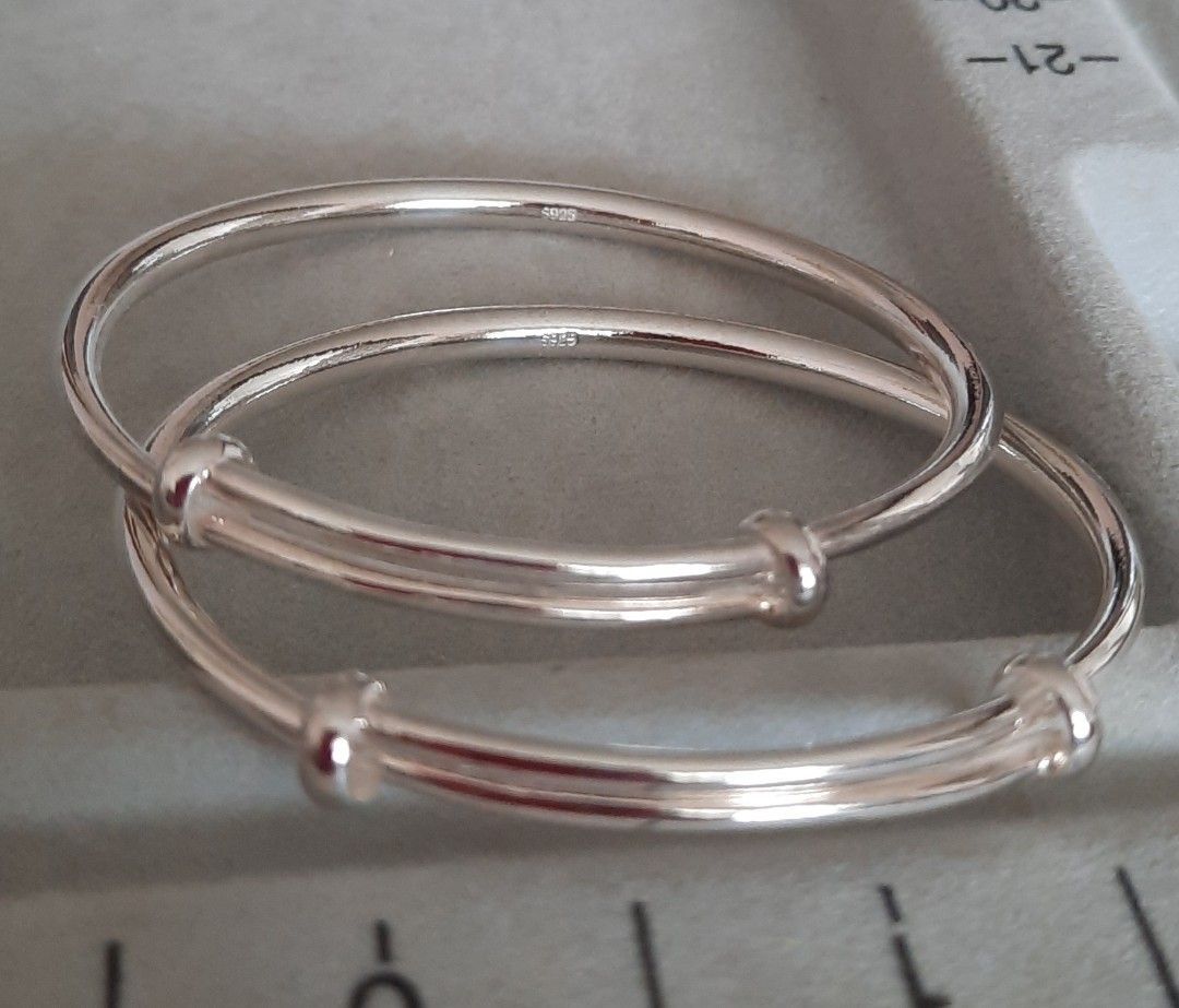925 Silver plated Bangle Bracelet Women s Fashion Jewelry