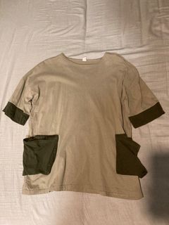 淡綠色 寬版落肩 口袋T QUEEN SHOP 購入