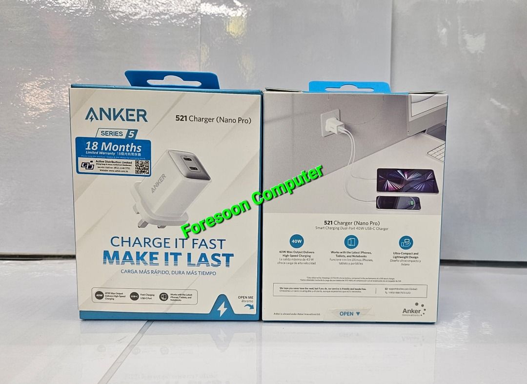 🌟全新行貨🌟⭕️ Anker 521 Charger (Nano Pro) 雙PD 牆插充電器A2038