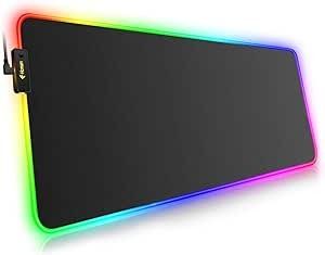 📢 CLEARANCE! RGB Gaming Mouse Pad Large (800׳00״mm) Hcman XXL Extended Led  Mousepad with Non-Slip Rubber Base, Soft Computer Keyboard Pad, for  MacBook, PC, Laptop, Desk - Black 31.5''x11.8'', Computers & Tech