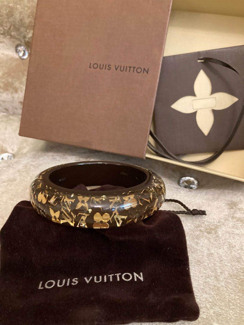 Louis Vuitton Lucite Inlay Logo Bangle - Vintage Lux